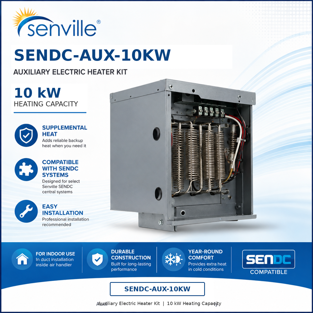 Senville SENDC Auxiliary Electric Heater Kits | 5kW, 10kW & 15kW
