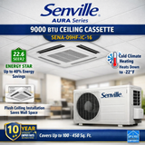 Senville AURA Ceiling Cassette Mini Split Heat Pumps | ENERGY STAR R-454B