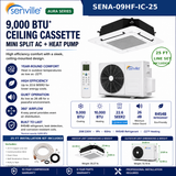 Senville AURA Ceiling Cassette Mini Split Heat Pumps | ENERGY STAR R-454B