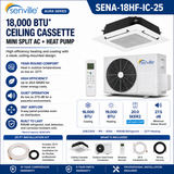 Senville AURA Ceiling Cassette Mini Split Heat Pumps | ENERGY STAR R-454B