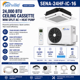 Senville AURA Ceiling Cassette Mini Split Heat Pumps | ENERGY STAR R-454B