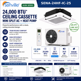 Senville AURA Ceiling Cassette Mini Split Heat Pumps | ENERGY STAR R-454B