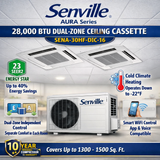 Senville AURA Ceiling Cassette Mini Split Heat Pumps | ENERGY STAR R-454B