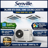 Senville AURA Ceiling Cassette Mini Split Heat Pumps | ENERGY STAR R-454B