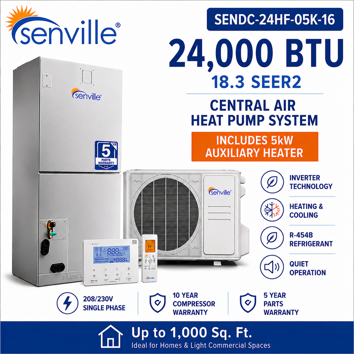 Senville SENDC Central Air Conditioner Heat Pump Systems