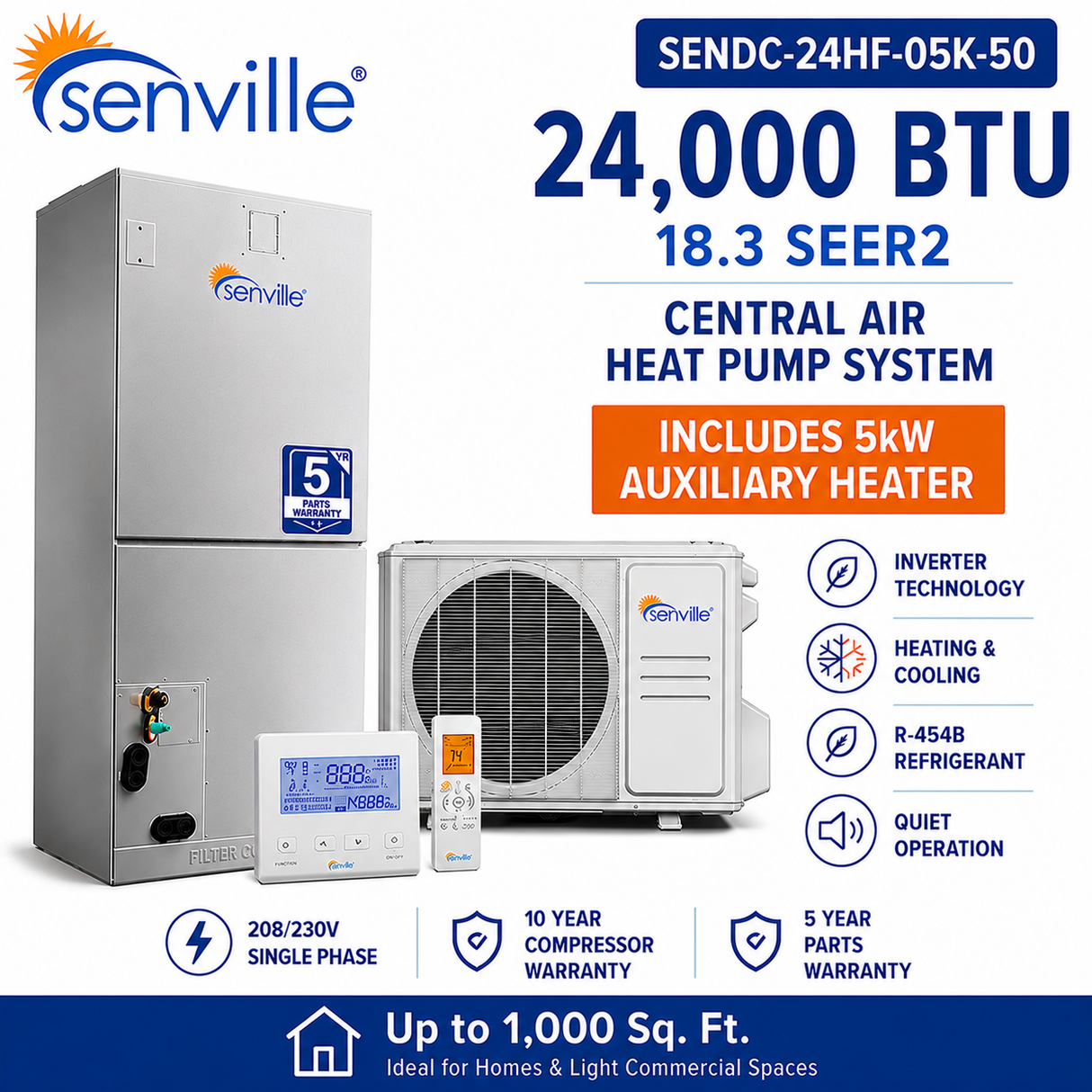 Senville SENDC Central Air Conditioner Heat Pump Systems