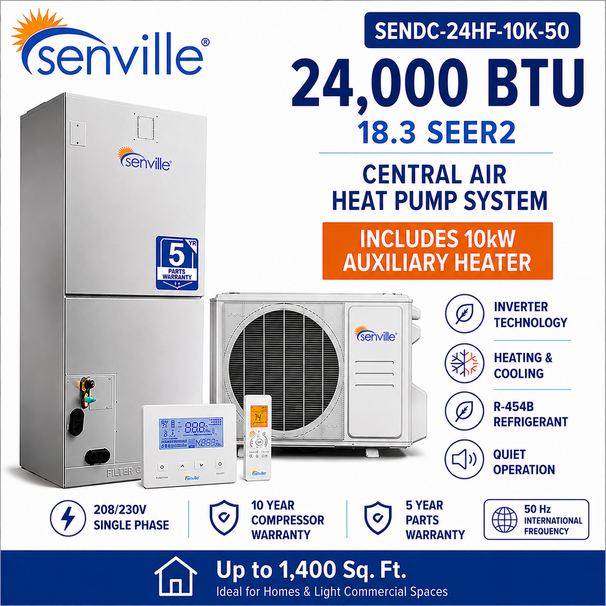 Senville SENDC Central Air Conditioner Heat Pump Systems