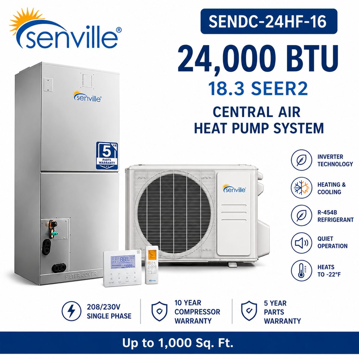 Senville SENDC Central Air Conditioner Heat Pump Systems