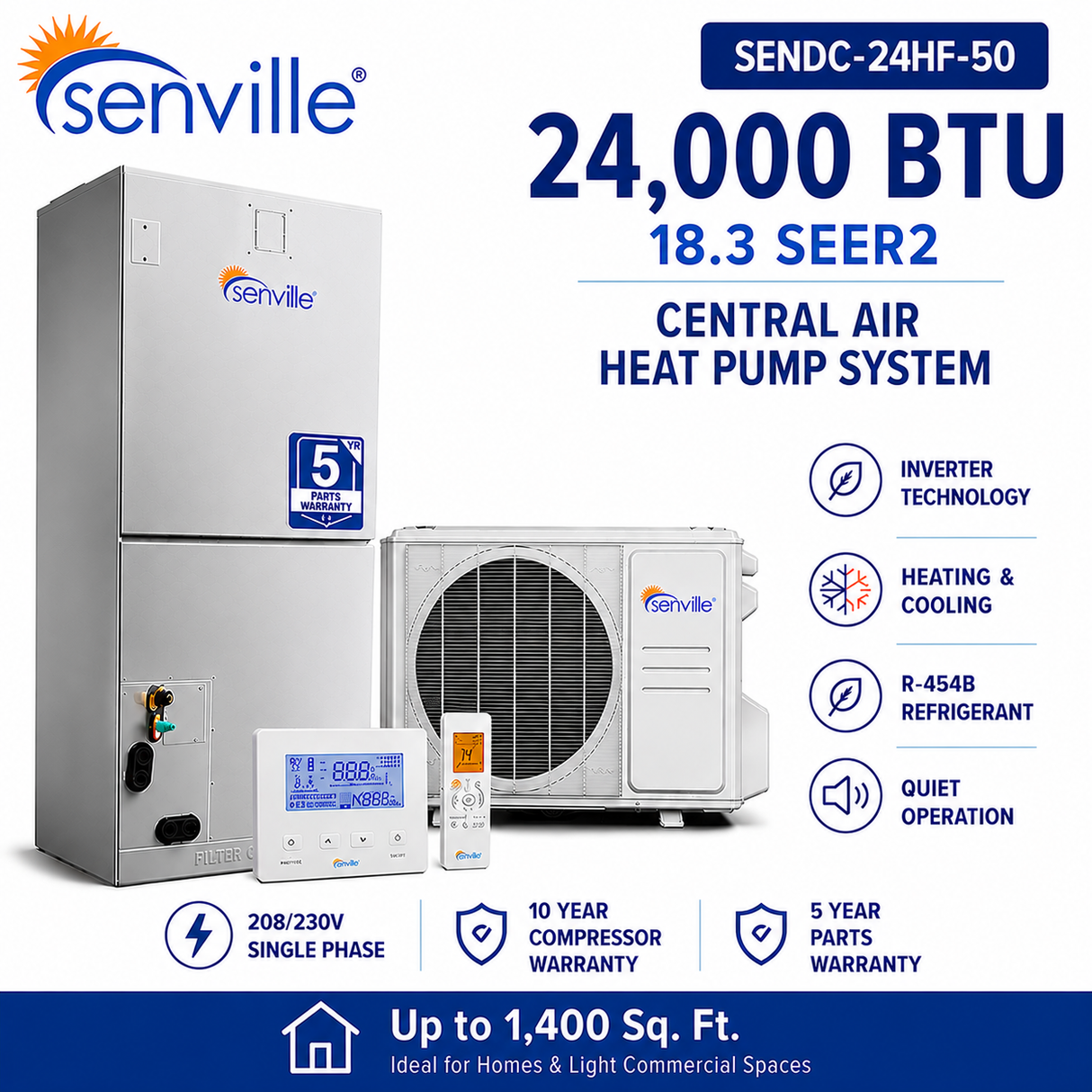 Senville SENDC Central Air Conditioner Heat Pump Systems
