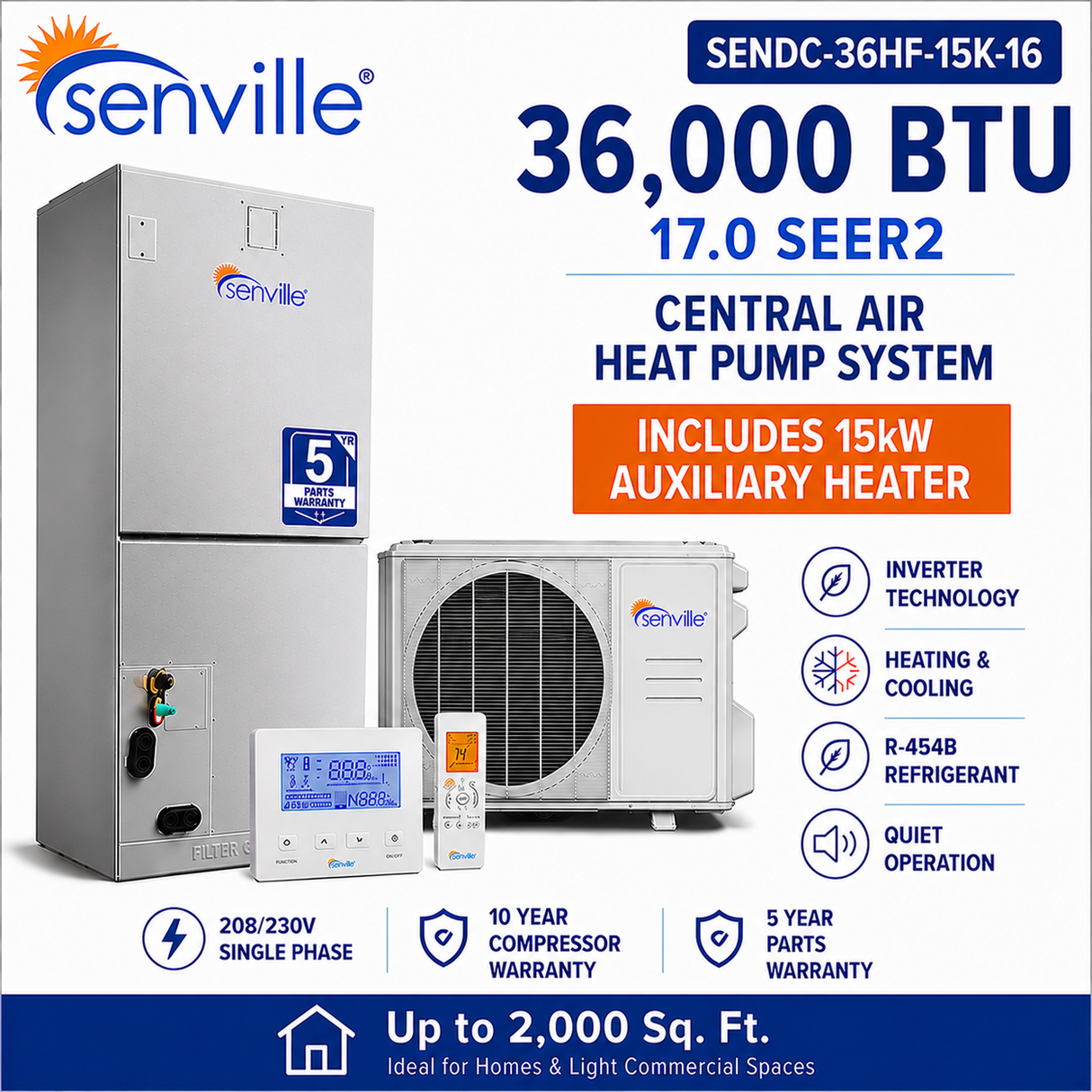 Senville SENDC Central Air Conditioner Heat Pump Systems