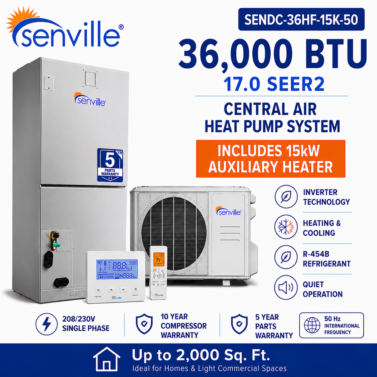 Senville SENDC Central Air Conditioner Heat Pump Systems