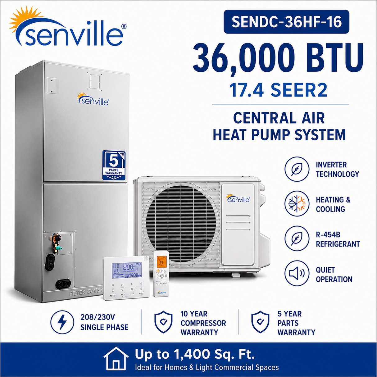 Senville SENDC Central Air Conditioner Heat Pump Systems