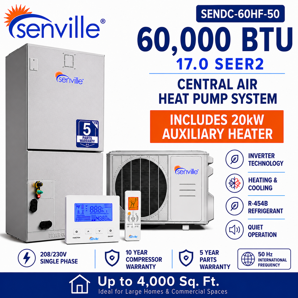 Senville SENDC Central Air Conditioner Heat Pump Systems