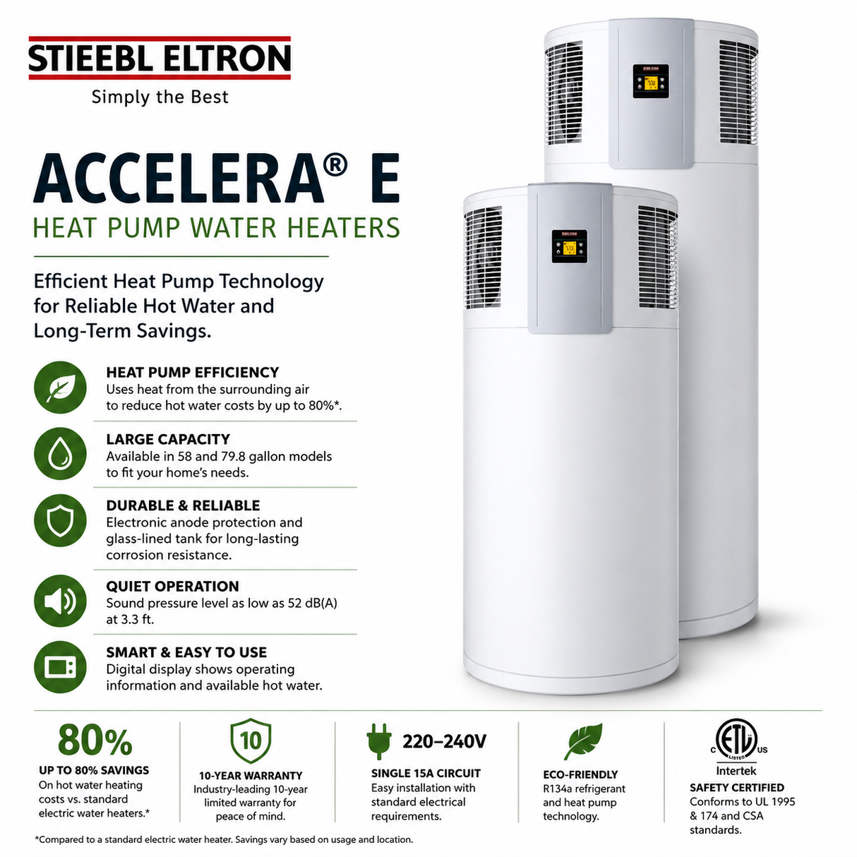 Stiebel Eltron Accelera E Heat Pump Water Heaters