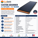 SunEarth Custom Absorber 4x10 Plate 1 1/2 HDR