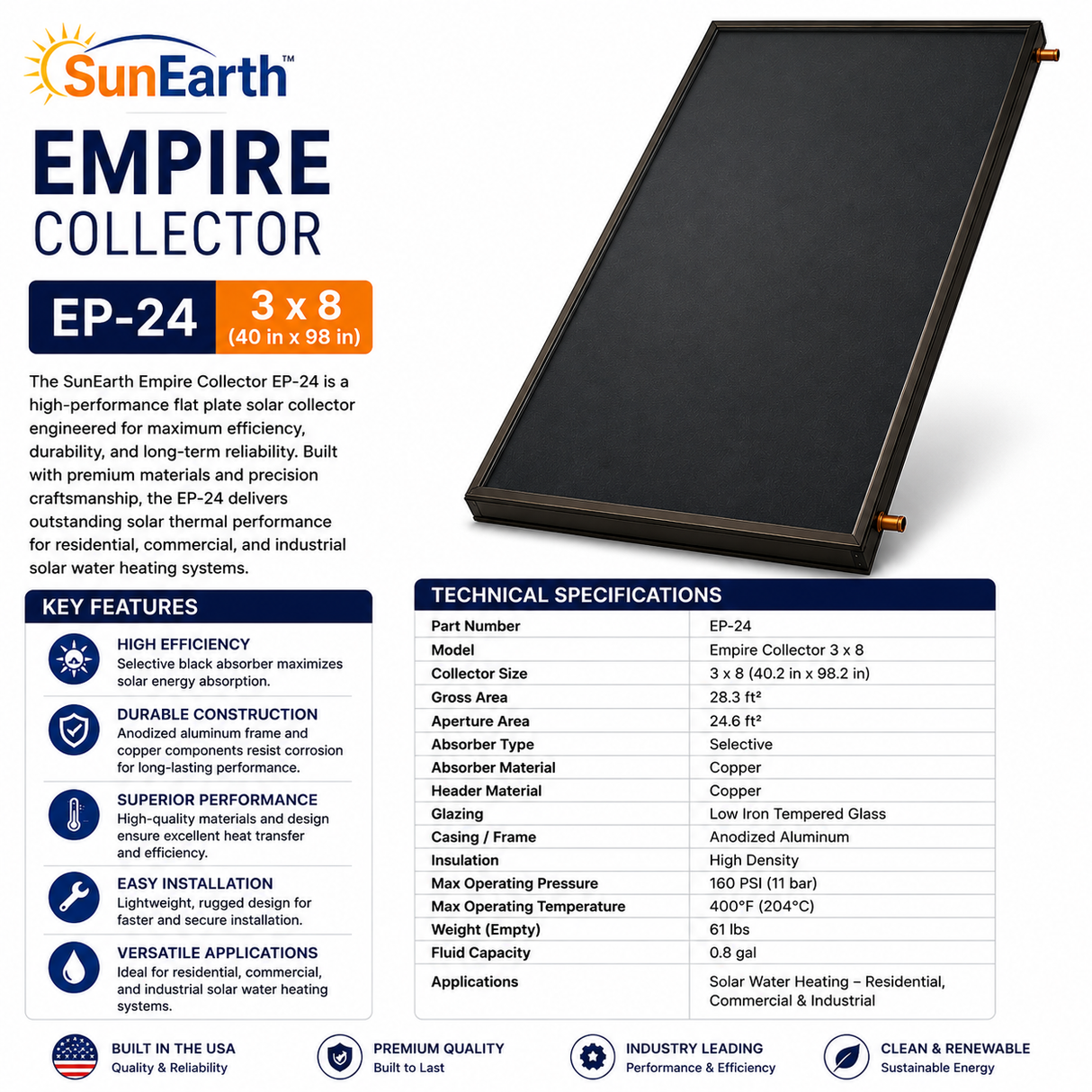 SunEarth Solar Empire Collector EP-24