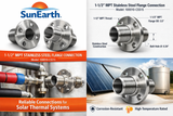 SunEarth SETS 1‑1/2" Stainless Steel MPT Flange Connection