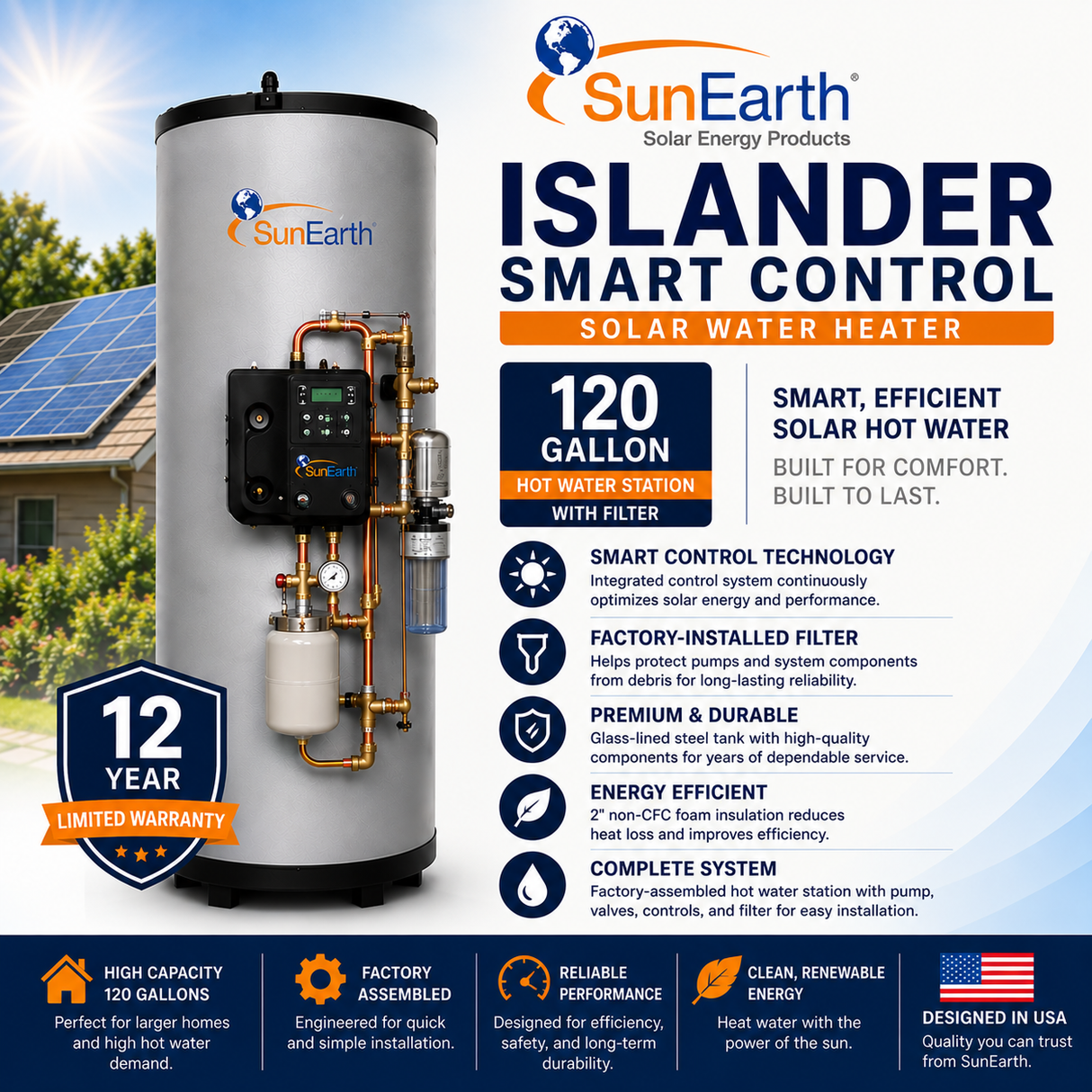 SunEarth Islander Smart Control Solar Hot Water Systems