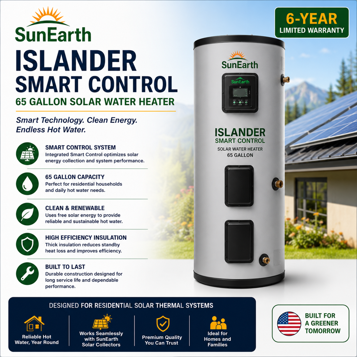 SunEarth Islander Smart Control Solar Hot Water Systems