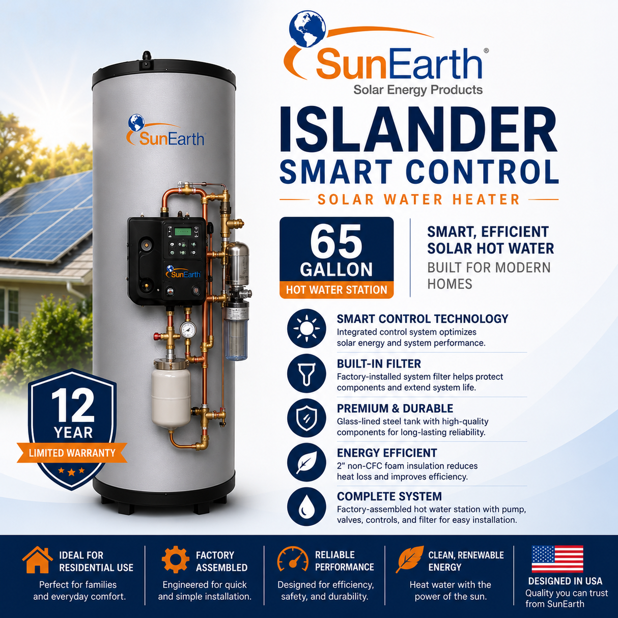 SunEarth Islander Smart Control Solar Hot Water Systems