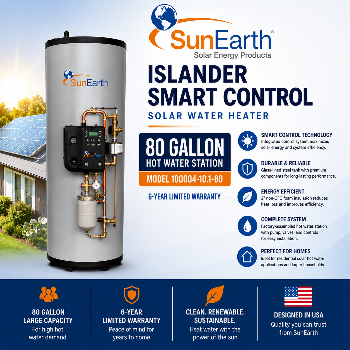 SunEarth Islander Smart Control Solar Hot Water Systems