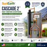 SunEarth Cascade 2 Hot Water Station 80 / 120 Gallon Solar Drainback System