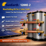 SunEarth 120HE‑2,3,4Tank Manifolding Kit | Parallel Solar Thermal Connection for SU120HE‑1 Tanks