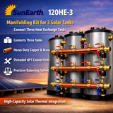 SunEarth 120HE‑2,3,4Tank Manifolding Kit | Parallel Solar Thermal Connection for SU120HE‑1 Tanks