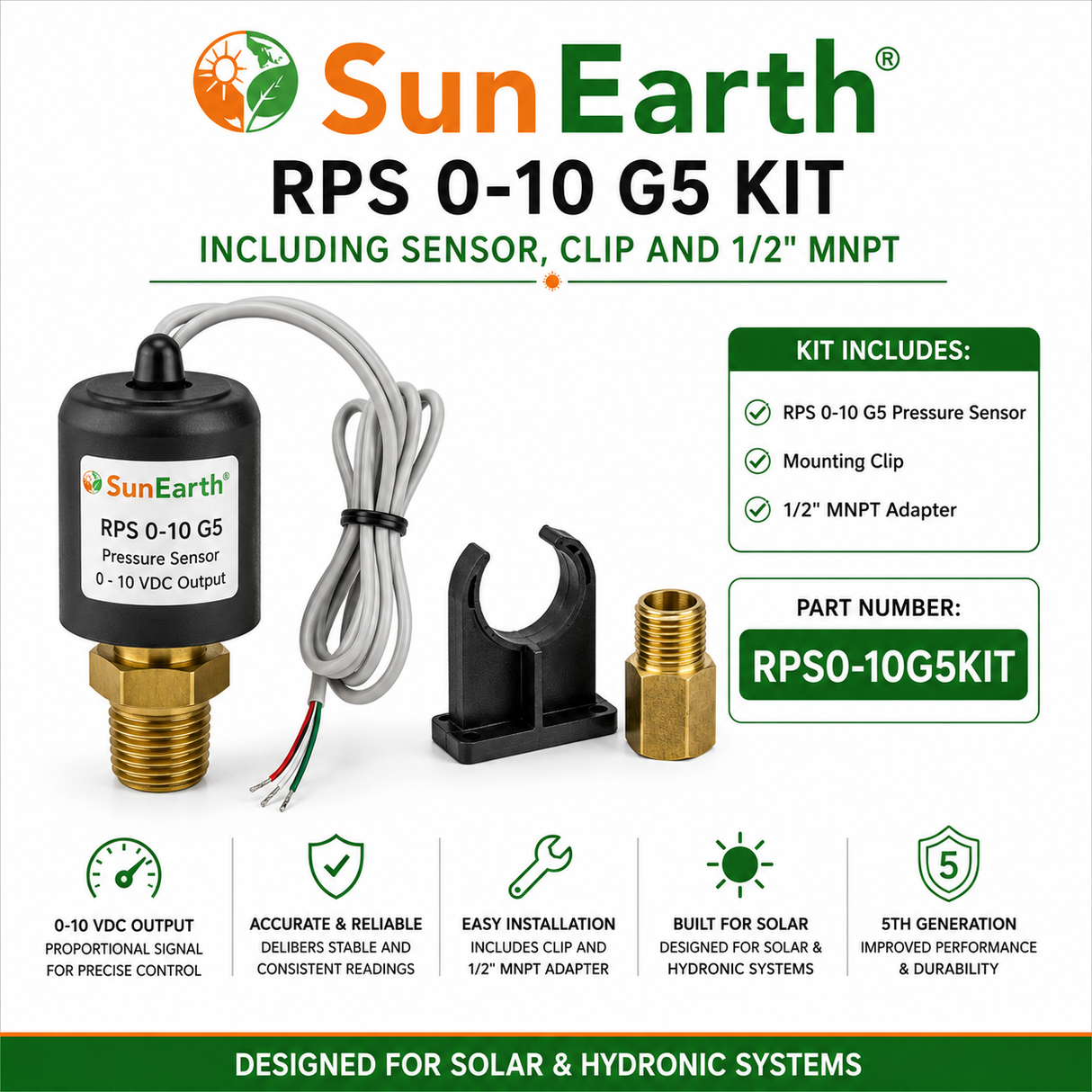 SunEarth Pressure Sensor RPS 0-10 G5 Kit
