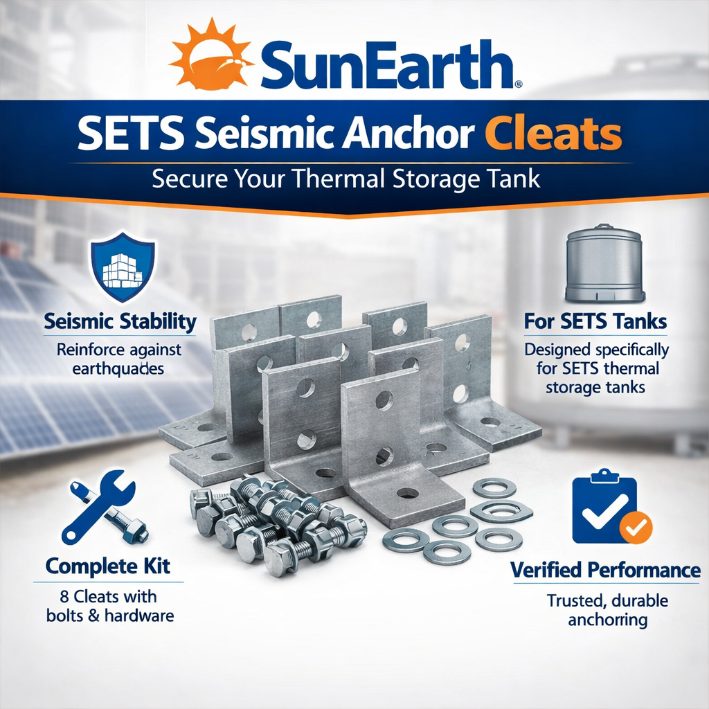 SunEarth 100010‑AC SETS Seismic Anchor Cleats (8EA)