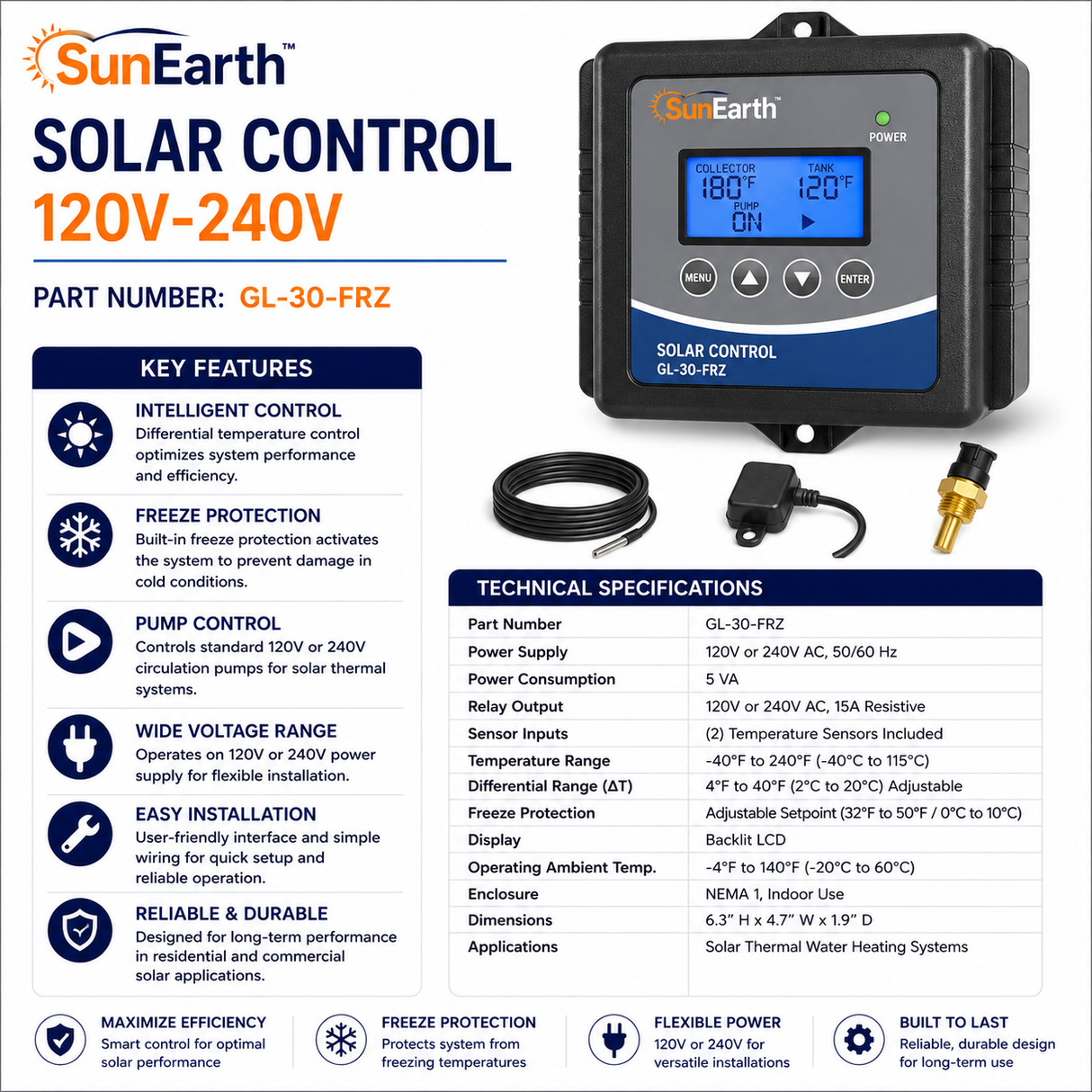 SunEarth Solar Control GL-30-FRX