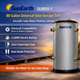 SunEarth SU 80/120 Gallon Universal Solar Storage Tank | Residential Solar Water Heating