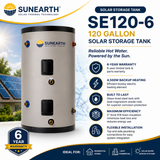 SunEarth SE 65/80/120‑Gallon Solar Storage Tank |6/12 Year Warranty