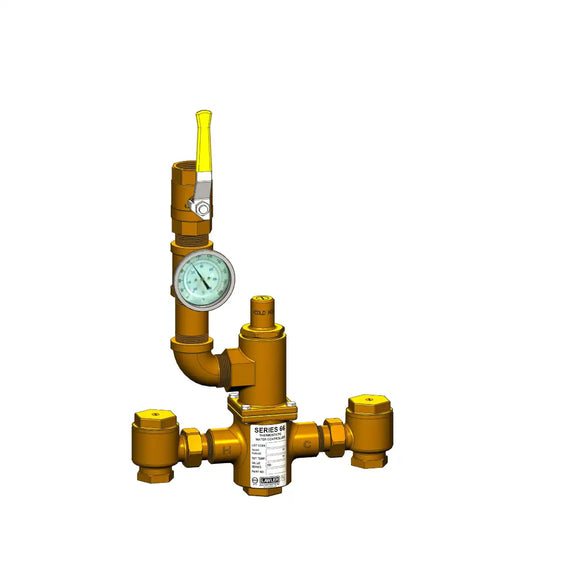 Lawler 83008 6680 Piped Thermometer Ball Valve