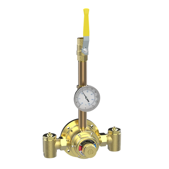 Lawler 84008 6125 Piped Thermometer Ball Valve