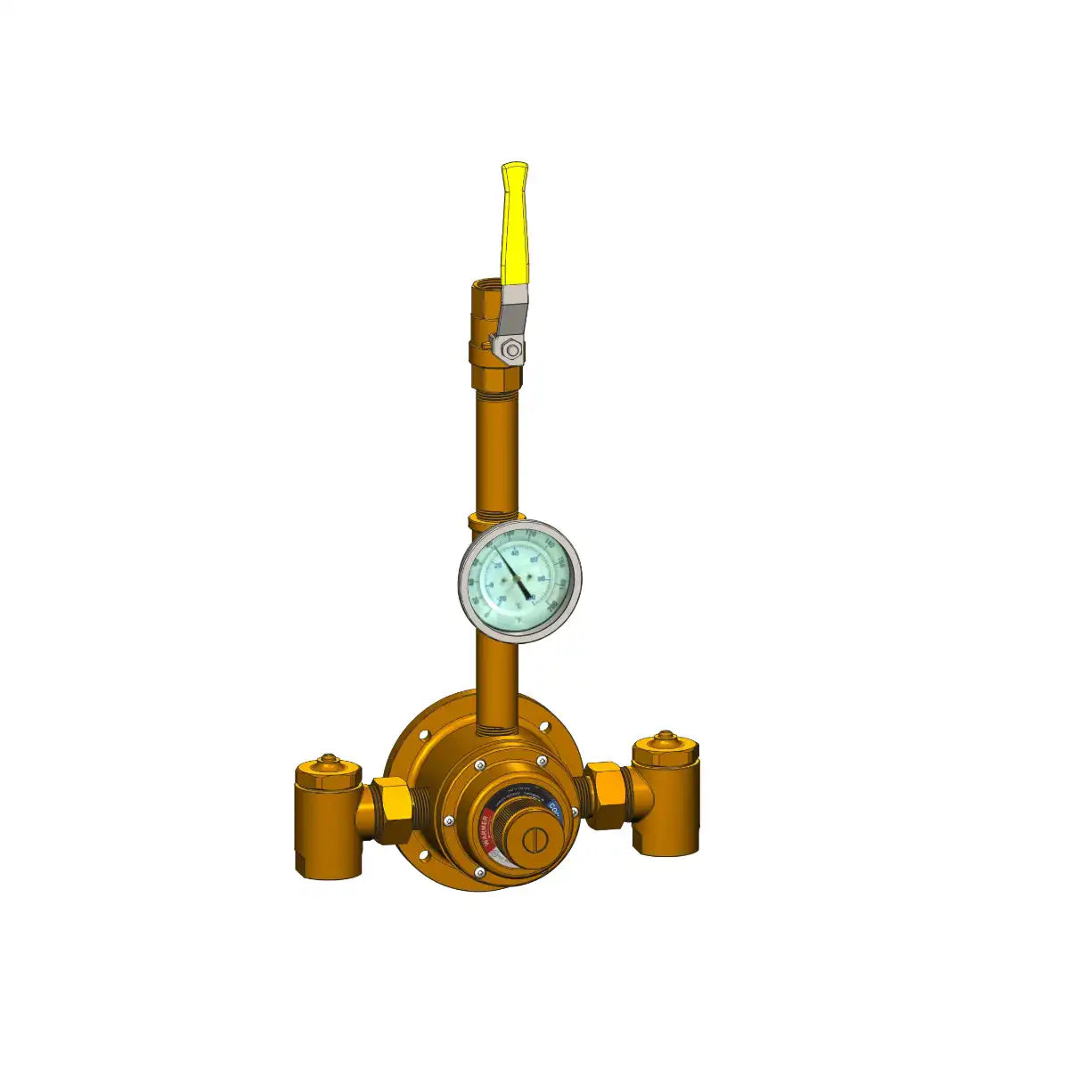 Lawler 84008 6110 Piped Thermometer Ball Valve