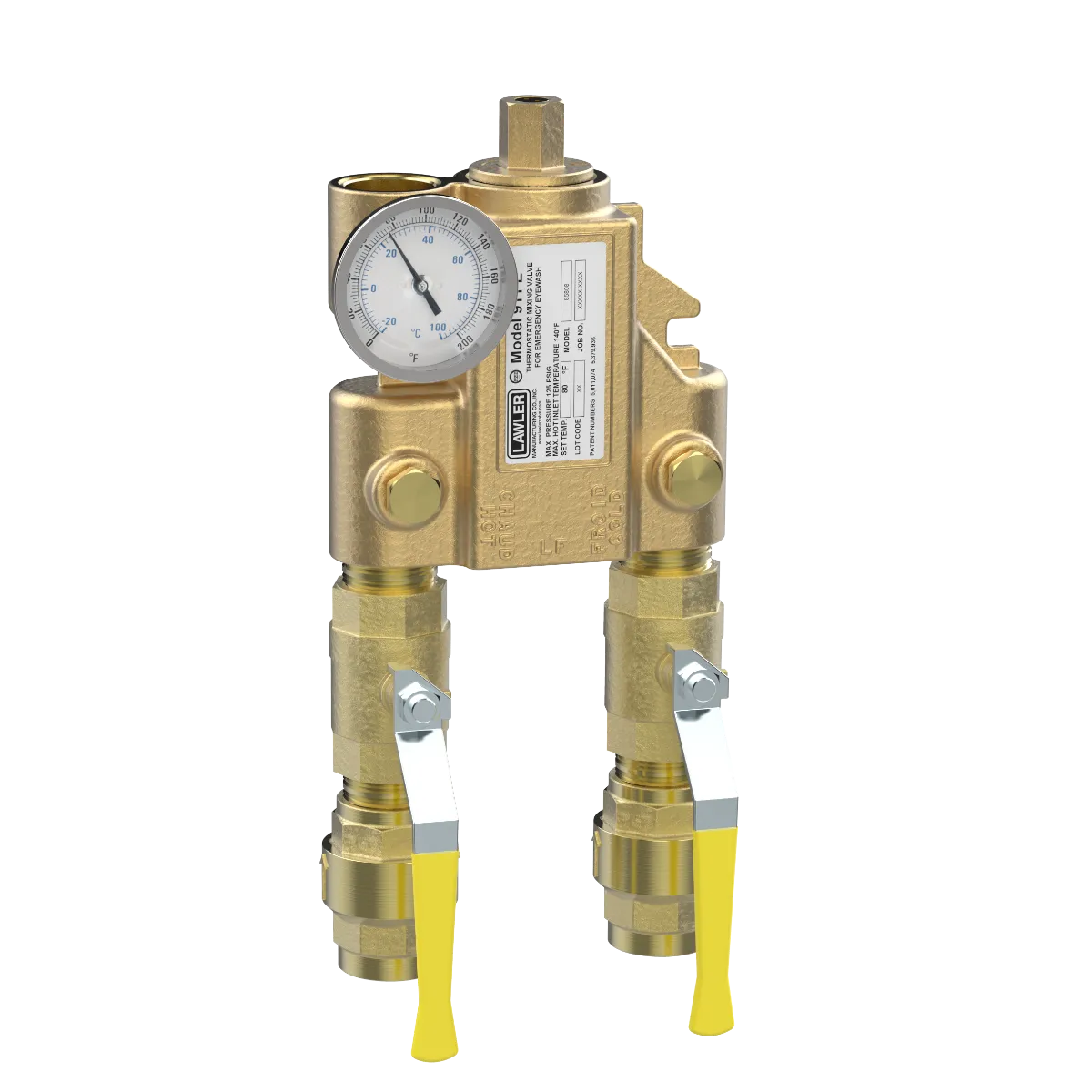 Lawler 911E Single Shower & Eye Wash Thermometer With Inlet Piping 85808-01