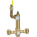 Lawler 86408-05 Series 803 High-Low Mixing Valve With Thermometer & Shutoff Polished Chrome