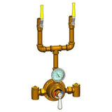 Lawler 1/2" Piped Thermometer Ball Valve Dual Out Shower Valve 85004