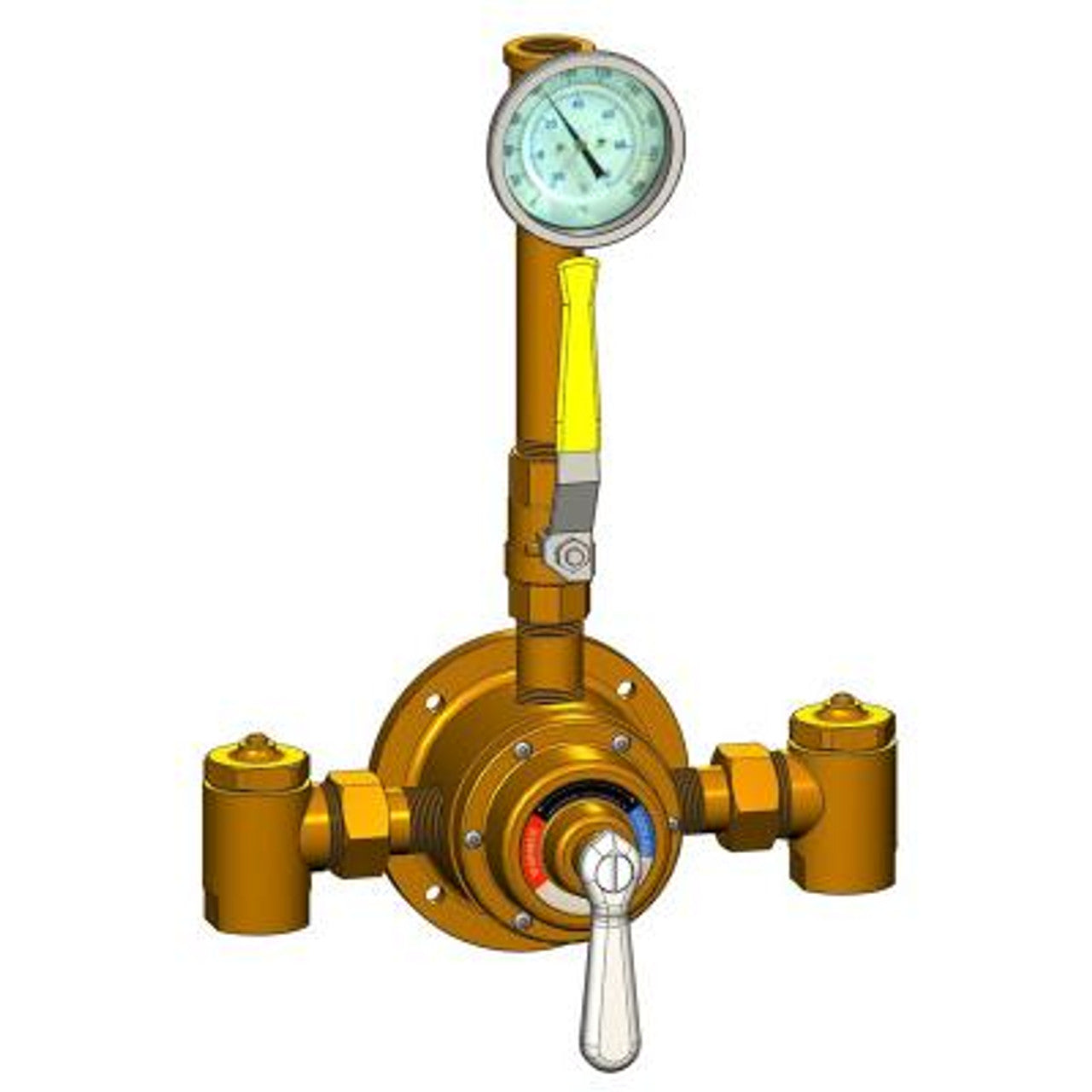 Lawler 3/4" Piped Thermometer Ball Valve 85005